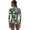 image:imageBody Glove Womens Chanel Solid Long Sleeve Zip Front One Piece Paddle Swimsuit with UPF 50Aurora Blossom