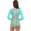 image:imageBody Glove Womens Chanel Solid Long Sleeve Zip Front One Piece Paddle Swimsuit with UPF 50Molokini Tropical Print
