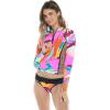 image:imageBody Glove Womens Heat is on Long Sleeve Crop Top RashguardGroove Primal Abstract