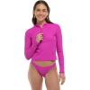 image:imageBody Glove Womens Raelynn Long Sleeve Crop Top RashguardFucshia Ibiza Rib