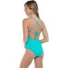 image:imageBody Glove Womens Selena Onepiece Swimsuit  Front Keyhole Adjustable Straps 2Way Tie Medium CoverageTurquoise Ibiza Rib