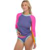 image:imageBody Glove Womens Sleek Long Sleeve Rashguard with UPF 50Iris Blue Colorblock