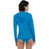 image:imageBody Glove Womens Smoothies Barbara Solid Zip Front Hoodie Rashguard with UPF 50Blue Wave