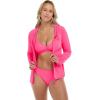 image:imageBody Glove Womens Smoothies Barbara Solid Zip Front Hoodie Rashguard with UPF 50Bubble Gum