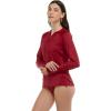 image:imageBody Glove Womens Smoothies Barbara Solid Zip Front Hoodie Rashguard with UPF 50Cranberry