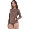 image:imageBody Glove Womens Smoothies Barbara Solid Zip Front Hoodie Rashguard with UPF 50Latte