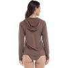 image:imageBody Glove Womens Smoothies Barbara Solid Zip Front Hoodie Rashguard with UPF 50Latte