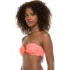 image:imageBody Glove Womens Smoothies Irene Solid Bandeau Bikini Top Swimsuit with Sashtie BackCoral
