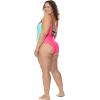 image:imageBody Glove Womens Time After Time Plus Size Onepiece Swimsuit  Zip Front Shelf Bra Power Mesh Sizes 1x3xGroove Bubble Gum