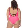 image:imageBody Glove Womens Time After Time Plus Size Onepiece Swimsuit  Zip Front Shelf Bra Power Mesh Sizes 1x3xGroove Bubble Gum