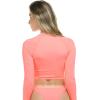 image:imageLet It Be Long Sleeve Crop Top Rashguard with UPF 50Coral