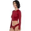 image:imageLet It Be Long Sleeve Crop Top Rashguard with UPF 50Cranberry