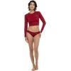 image:imageLet It Be Long Sleeve Crop Top Rashguard with UPF 50Cranberry