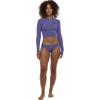 image:imageLet It Be Long Sleeve Crop Top Rashguard with UPF 50Iris Blue