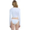 image:imageLet It Be Long Sleeve Crop Top Rashguard with UPF 50Snow