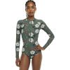 image:imageBody Glove Womens Chanel Solid Long Sleeve Zip Front One Piece Paddle Swimsuit with UPF 50Aurora Blossom