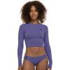 image:imageLet It Be Long Sleeve Crop Top Rashguard with UPF 50Iris Blue