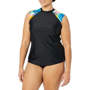 image:imageBody Glove Womens Exhale Plus Size Cap Sleeve Rashguard with UPF 50 Available in Sizes 1x2X3XCuracao Tropical