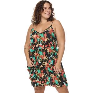 image:imageBody Glove Womens Nicole Plus Size Cover Up Swimwear Beach Dress Available in Sizes 1x2X3XHamoa Black Floral Print