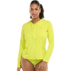 image:imageBody Glove Womens Smoothies Barbara Solid Zip Front Hoodie Rashguard with UPF 50Key Lime