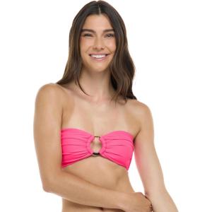 image:imageBody Glove Womens Smoothies Irene Solid Bandeau Bikini Top Swimsuit with Sashtie BackBubble Gum