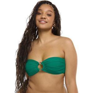 image:imageBody Glove Womens Smoothies Irene Solid Bandeau Bikini Top Swimsuit with Sashtie BackViridian Green