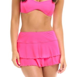 image:imageBody Glove Womens Smoothies Lambada Solid Mesh Coverup Skirt SwimsuitBubble Gum