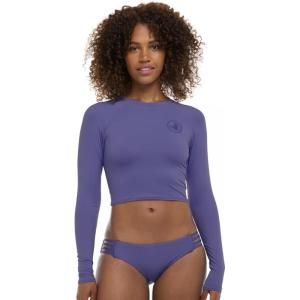 image:imageLet It Be Long Sleeve Crop Top Rashguard with UPF 50Iris Blue