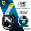 image:imageBody Glove  Free Breathing Snorkel Full FACE MASK Setwith FINSTravel BagAnti FogAnti LeakPanoramic ViewCamera MountOpen WaterScuba DivingSnorkeling GearSET SM  4585
