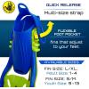 image:imageBody Glove Aquatic  Grape Youth  Mask Snorkel Fins Set  Snorkeling Diving and SwimmingAdultTempered GlassSiliconeFlex TubeSnorkel Dry topSplash Guard BlueLime Set  SM