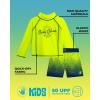 image:imageBody Glove Baby Toddler Boys Swim Set  2 Piece UPF 50 Quick Dry Swim Trunks and Rash Guard for Boys Kids Swimwear 2T4TNeon GreenBlue