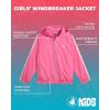 image:imageBody Glove Girls Windbreaker Jacket  Kids Hooded Zip Up Jacket  Wind amp Water Resistant Outerwear Jackets for GirlsDark Pink