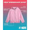 image:imageBody Glove Girls Windbreaker Jacket  Kids Hooded Zip Up Jacket  Wind amp Water Resistant Outerwear Jackets for GirlsLight Pink