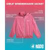 image:imageBody Glove Girls Windbreaker Jacket  Kids Hooded Zip Up Jacket  Wind amp Water Resistant Outerwear Jackets for GirlsPink Hearts