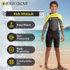 image:imageBody Glove Phoenix 2mm Kids Wetsuit for Boys Girls Neoprene BackZip Short Sleeve Springsuit Size 816 Keep Warm in Cold Water for Water Sports Swimming Surfing Snorkeling DivingBLKYEL
