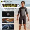 image:imageBody Glove Phoenix 2mm Kids Wetsuit for Boys Girls Neoprene BackZip Short Sleeve Springsuit Size 816 Keep Warm in Cold Water for Water Sports Swimming Surfing Snorkeling DivingBlack