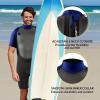 image:imageBody Glove Pro3 Men Shorty Wetsuit 21mm Neoprene Back Zip Short Sleeve Spring Wet Suit Quadra Flex 4 Way Stretch for Bodyboarding Surfing Swimming Snorkeling Scuba DivingNavy