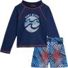 Navy Red Swirls