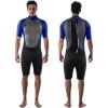 image:imageBody Glove Pro3 Men Shorty Wetsuit 21mm Neoprene Back Zip Short Sleeve Spring Wet Suit Quadra Flex 4 Way Stretch for Bodyboarding Surfing Swimming Snorkeling Scuba DivingNavy