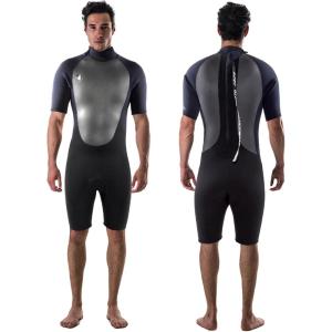 image:imageBody Glove Pro3 Men Shorty Wetsuit 21mm Neoprene Back Zip Short Sleeve Spring Wet Suit Quadra Flex 4 Way Stretch for Bodyboarding Surfing Swimming Snorkeling Scuba DivingBlack
