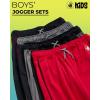 image:imageBody Glove Boys Sweatpants  4 Pack Performance Tricot Boys Joggers with Drawstring Waist  Kids Soft Stretch Athletic PantsBlackGreyRedBlack
