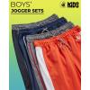 image:imageBody Glove Boys Sweatpants  4 Pack Performance Tricot Boys Joggers with Drawstring Waist  Kids Soft Stretch Athletic PantsOrangeGreyNavyGrey