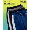 image:imageBody Glove Boys Sweatpants  4 Pack Performance Tricot Boys Joggers with Drawstring Waist  Kids Soft Stretch Athletic PantsRoyalLight GreyBlackBlack