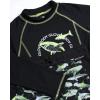 image:imageBody Glove Boys Swim Set  2 Piece Boys Swim Trunks with Rash Guard UV Protection Swimsuit Kids Bathing Suits Sizes 412Black Green Sharks