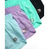 image:imageBody Glove Girls Athletic Shorts  4 Pack Active Performance Fleece Running Short  Girls Gym Workout Dolphin ShortsBlackAquaGreenPurple Solid