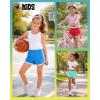 image:imageBody Glove Girls Athletic Shorts  4 Pack Active Performance Fleece Running Short  Girls Gym Workout Dolphin ShortsBlackFuchsiaPurpleCharcoal Solid