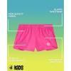image:imageBody Glove Girls Athletic Shorts  4 Pack Active Performance Fleece Running Short  Girls Gym Workout Dolphin ShortsBlackFuchsiaPurpleCharcoal Solid