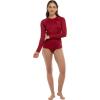 image:imageBody Glove Womens Smoothies Sleek Solid Long Sleeve Rashguard with UPF 50Cranberry