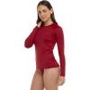 image:imageBody Glove Womens Smoothies Sleek Solid Long Sleeve Rashguard with UPF 50Cranberry