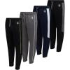 image:imageBody Glove Boys Sweatpants  4 Pack Performance Tricot Boys Joggers with Drawstring Waist  Kids Soft Stretch Athletic PantsBlackGreyBlackNavy